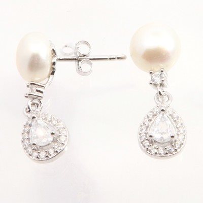Orecchini Domar Gioielli Donna Orecchini perle argento 925 in Argento Cubic Zirconia EPB119186 - EPB119186